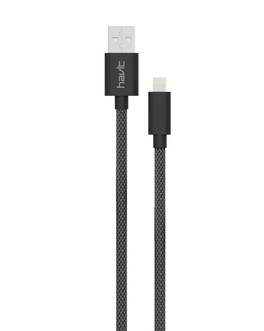 Havit Lightning cable sleeved MFi – Svart 1m