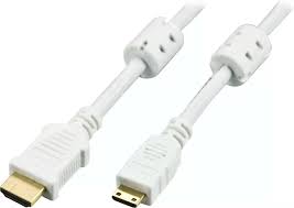 DELTACO Kbl HDMI-kabel, 19-pin ha - Mini HDMI ha 3m, v1.4, vit (HDMI-1036A)